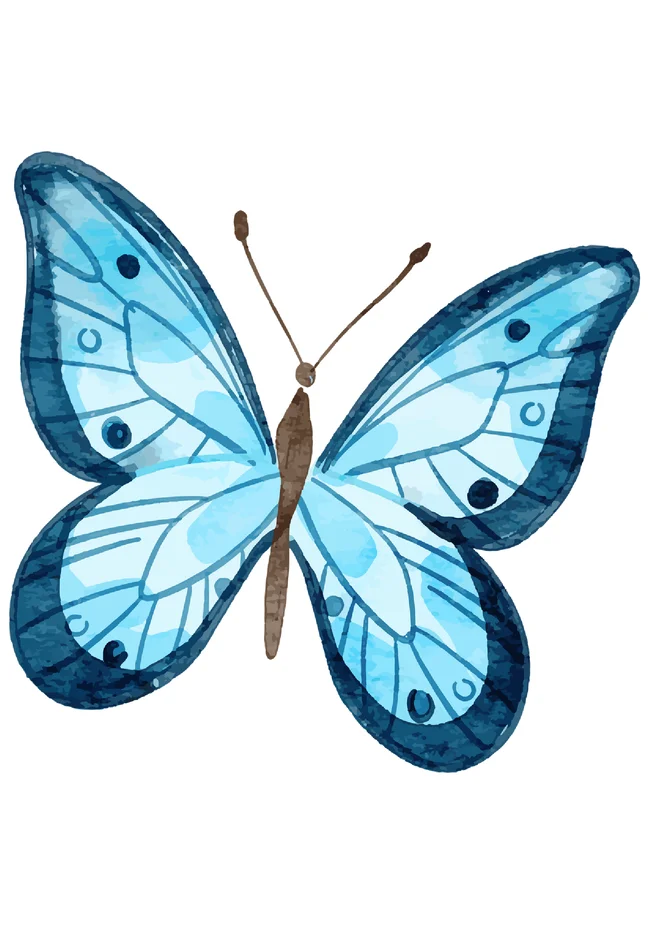 Borboleta Azul Para Imprimir para imprimir e colorir - imagem 6